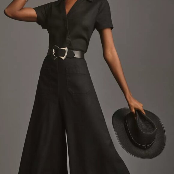 Black Maeve wide leg jumpsuit - Picture 2 of 5